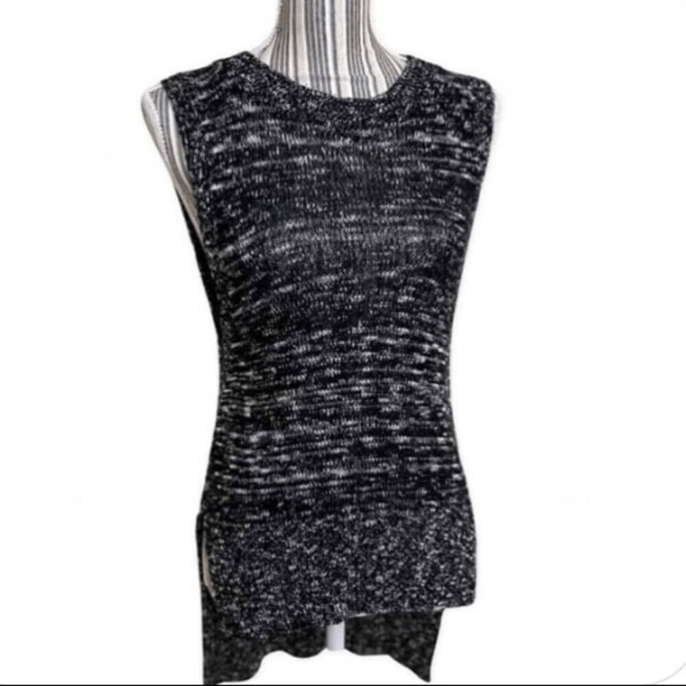 Express Knit Black & White High Low Womens Sweater Shirt Size Small
